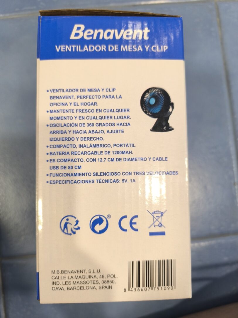 VENTILADOR MINI SOBREMESA Y CLIP - Imagen 2