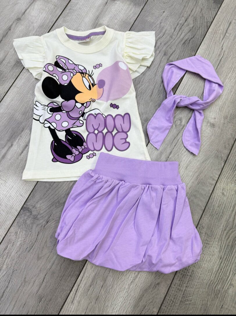 CONJUNTO MINNIE 
camiseta+blusa+lazo - Imagen 2