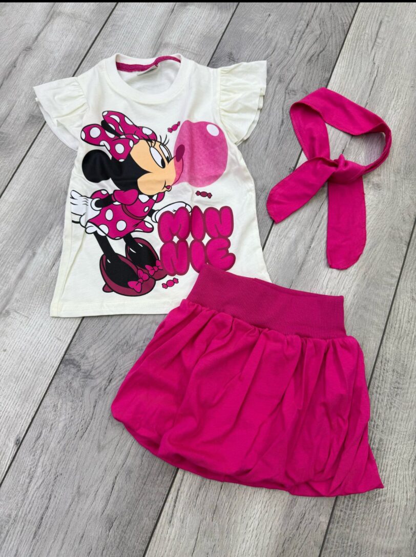 CONJUNTO MINNIE 
camiseta+blusa+lazo - Imagen 3