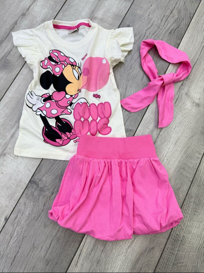 CONJUNTO MINNIE 
camiseta+blusa+lazo