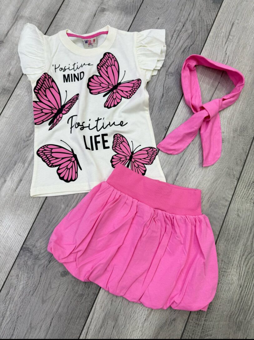CONJUNTO MARIPOSAS 
Blusa+falda+lazo
