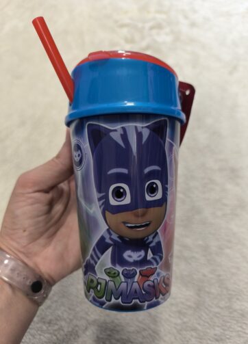 VASO CON TAPA PJMASKS