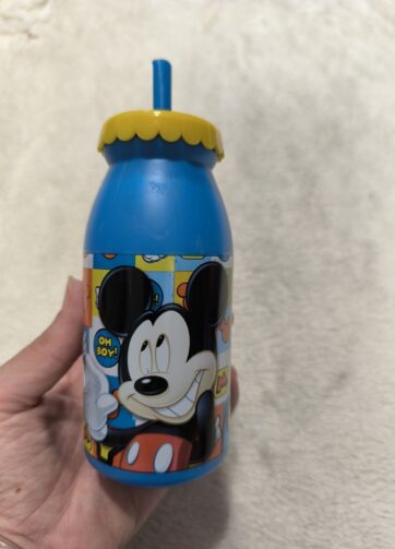 MINI BOTELLA CON PAJITA MICKEY MOUSE