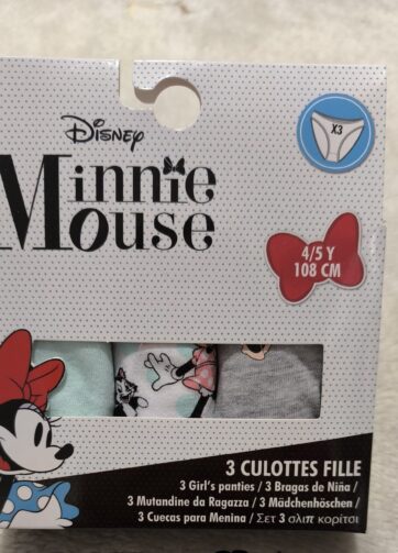 PACK 3 BRAGAS MINNIE. talla 4/5 años