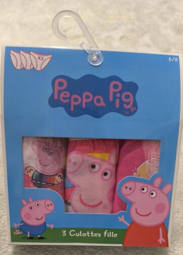 PACK 3 BRAGAS PEPPA PIG. talla 6/8 años