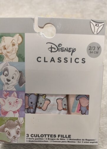 PACK 3 BRAGAS DUMBO. talla 2/3 años